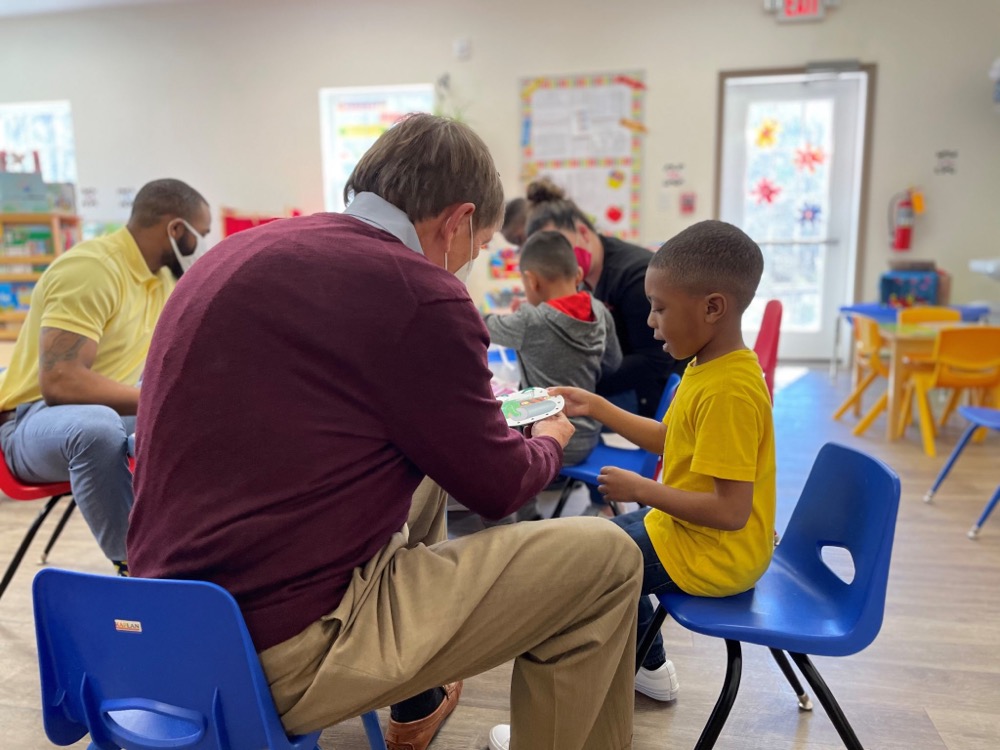 Child working with teacher at Smart Start of Forsyth County